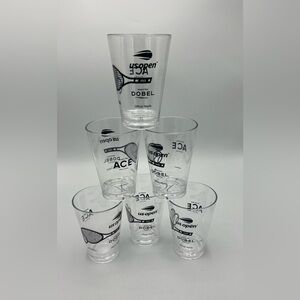 A Set Of 6 US OPEN Tennis 2023 Maestro DOBEL Tequila Cups Limited Edition